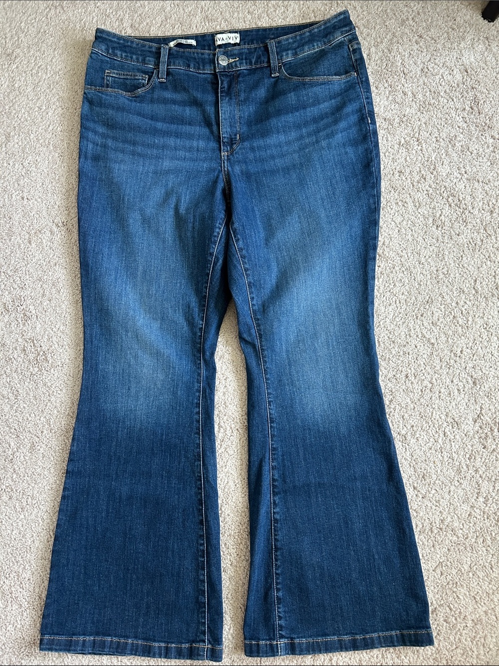 Ava & Viv Dark Blue Flare Jeans Size 17